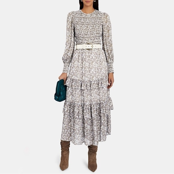 NWT Intermix Odette Tiered Ruffle Paisley Voile Midi Maxi Skirt Medium - Picture 3 of 13